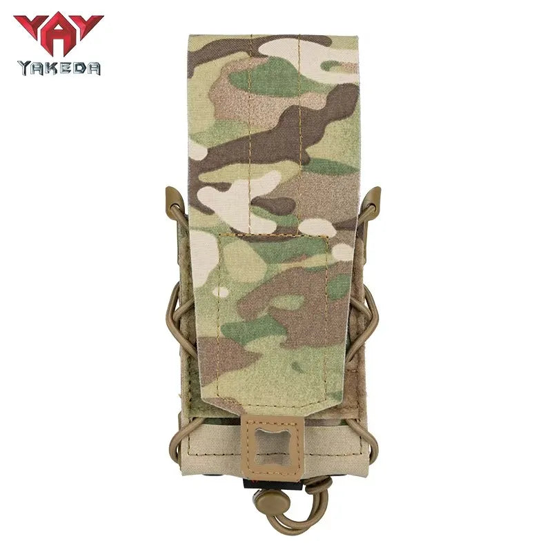 Yakeda Nylon Tactical Single Quick Elastic Mag Pouch Molle Magazine Holder Tactical Plate Carrier Quick-draw Shooting Mag Pouch