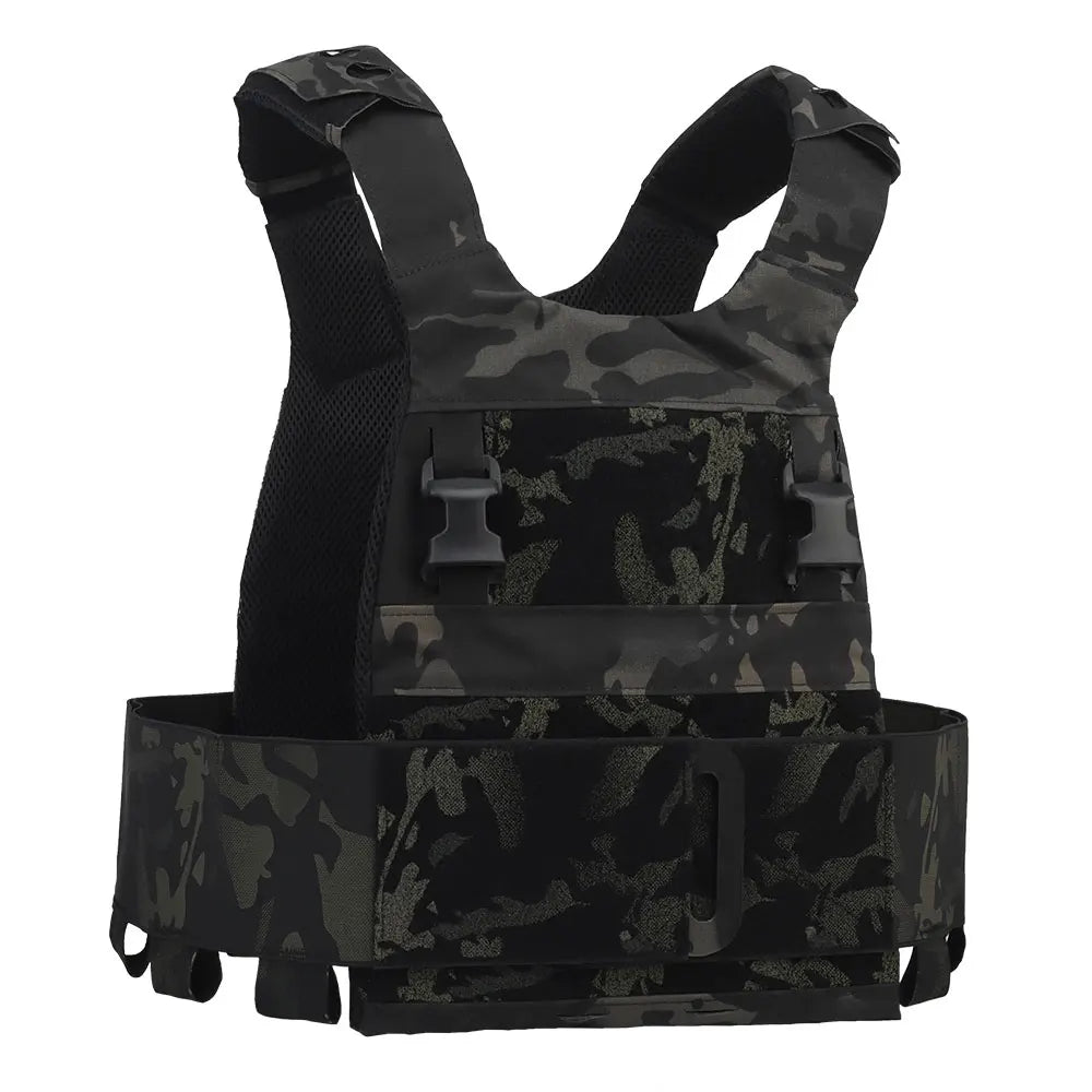 Wosport FCPC Plate Carrier Lightweight Cordura Tactical Vest with Velcro Panels Elastic Side Cummerbund 25mm Buckle for Airsoft