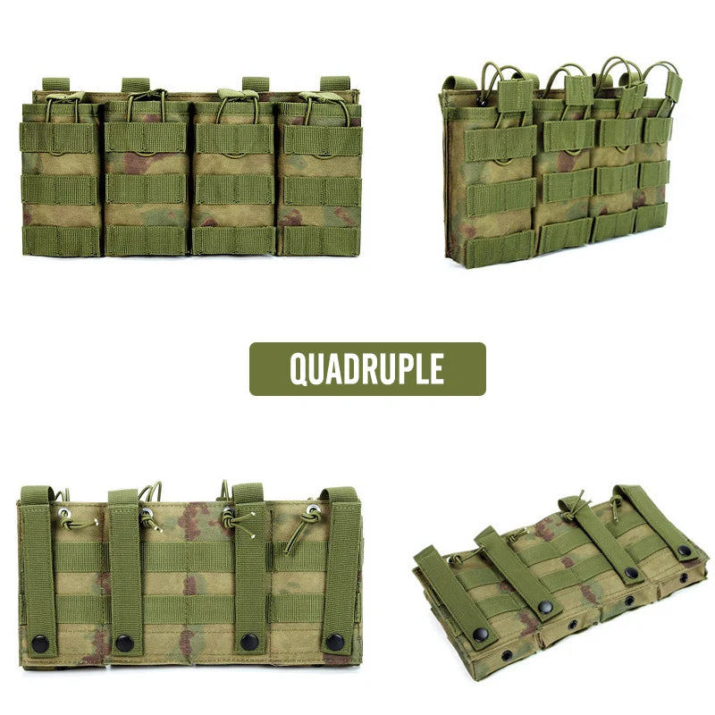 1000D Tactical Magazine Pouch Double/Triple/Quadruple Mag Pouch Airsoft Ak 5.56mm M4 Ar Rifle Hunting Accessories