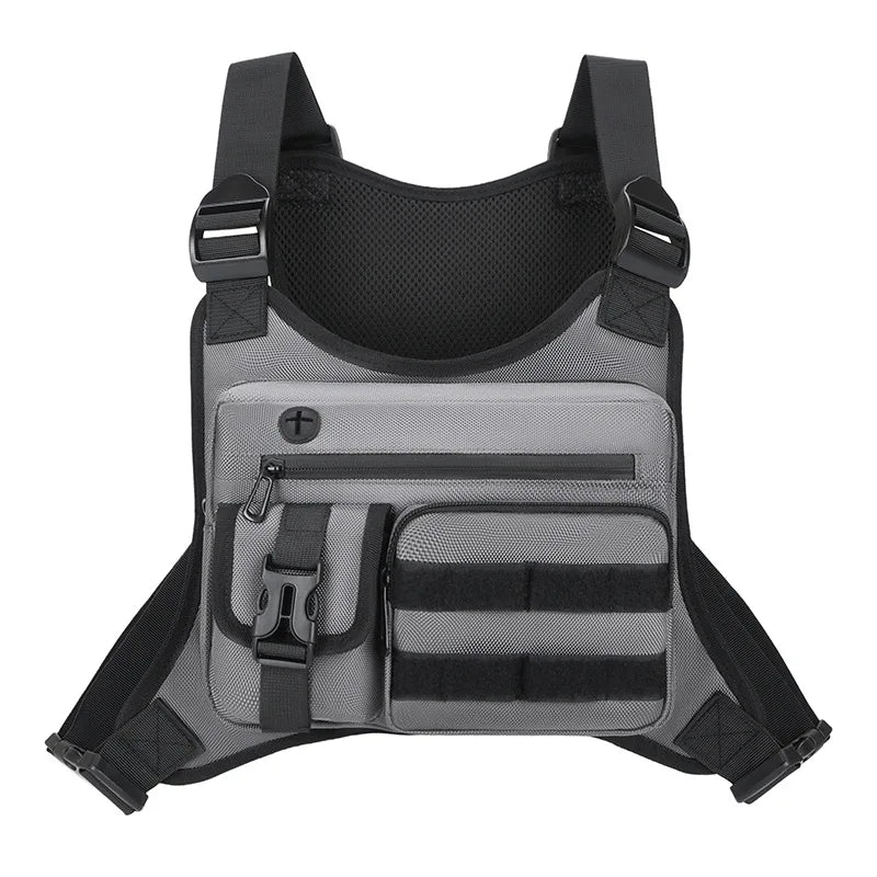 Outdoor Tactical Vest Multi-Functional Waterproof Wear-resistant Backpack Men's Tactical Chest Bag for Hunting Fishing Camping