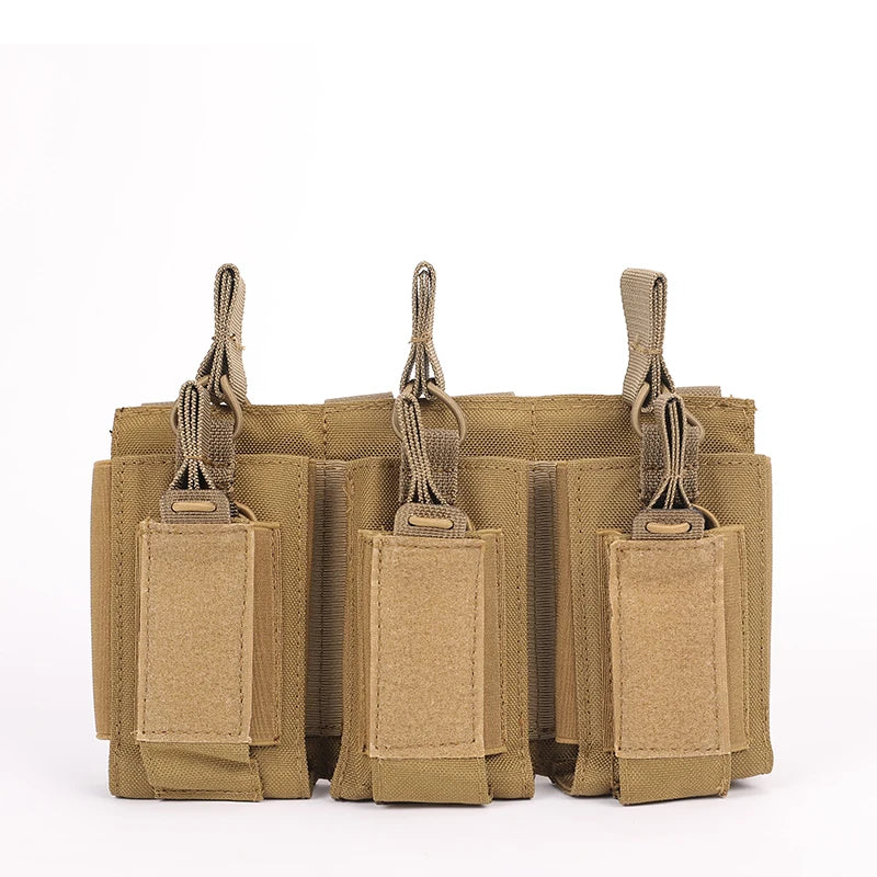 Tactical Mag Holder Triple Mag Pouch Open-Top Mag Pouches Magazine Pouches for M4 M16 AK Molle Backpack Hunting Gear