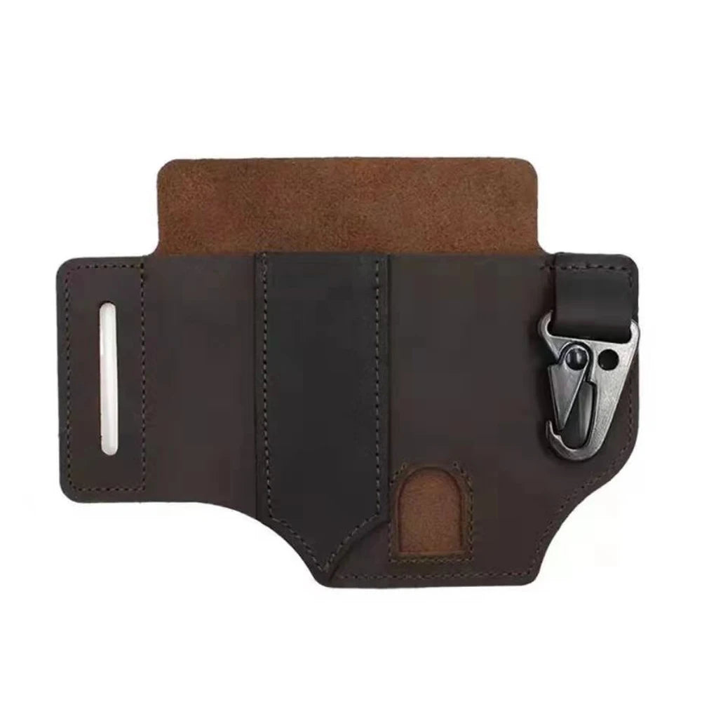 1Pc Tactical Multi-tool Belt Leather Case Outdoor Camping Hunting Waist Bag Portable Storage Bag Outdoor Tool Outdoor Tool Kit