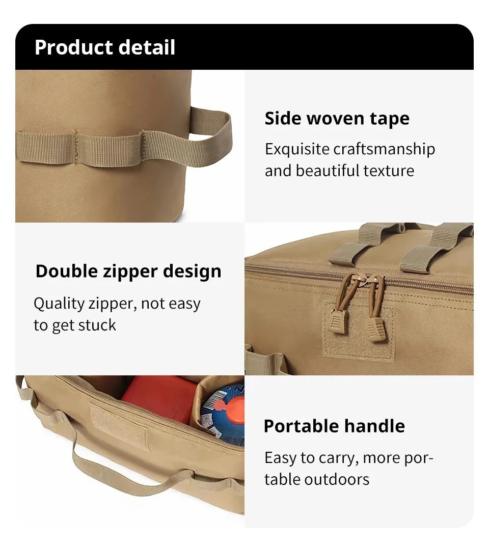 Tactical Hunting Ammo Pouch Outdoor Camping Gas Canister Storage Bag Gas Tank Picnic Cookware Set Storage Pouch