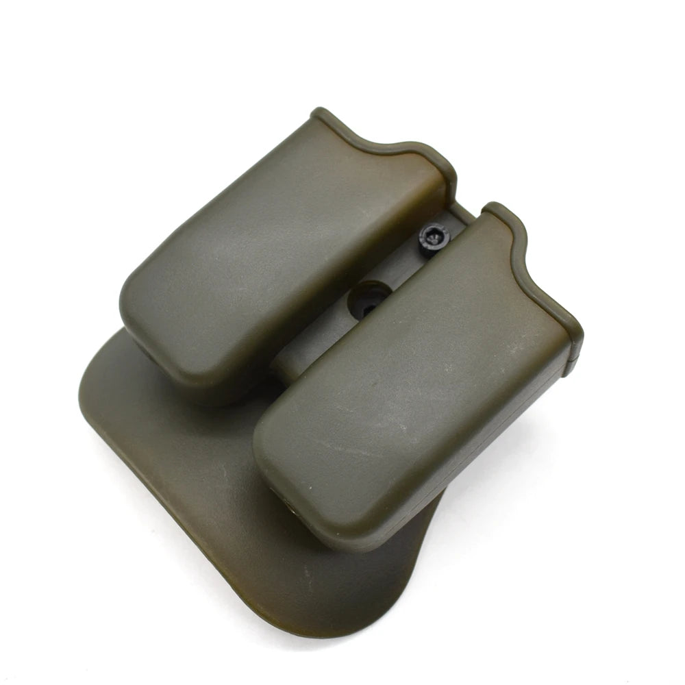 Tactical Pistol Double Magazine Pouch 9mm Mag Holder Carrier for Glock 17 19,Beretta M9 92,9mm .40 Cal airsoft hunting accessory