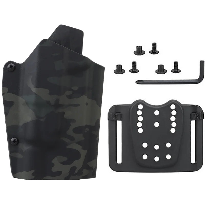 Kydex Tactical Gun Holster for Glock 17/19/19X/45 Compatible X300 Flashlight Hunting Shooting Airsoft Holster Quick Release Gear