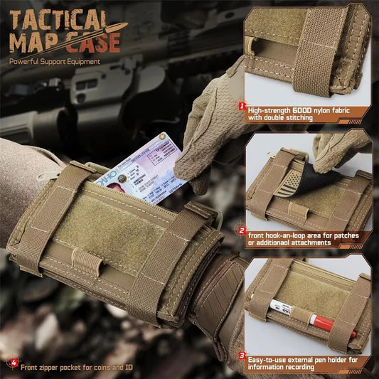 Tactical Map Case Arm Sleeve Wrist Map Holder Wristband Map Pouch Card Holder for Shooting Rescue Field Measurement