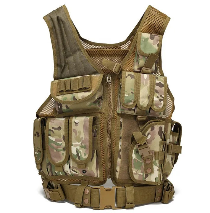 Tactical Breathable Vest SWAT Protective Police Armor Vests Airsoft Paintball Combat Mens Adjustable Outdoor CS Training Jacket