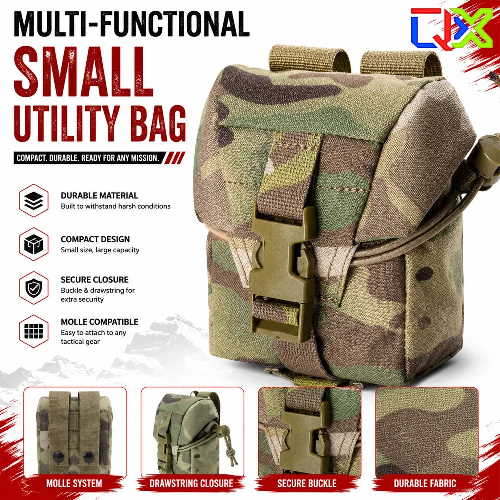 QX Tactical Frag Pouch MOLLE Multi-Function Tool Pouch Belt Storage Pouch Outdoor Hunting Accessories Gear Pack