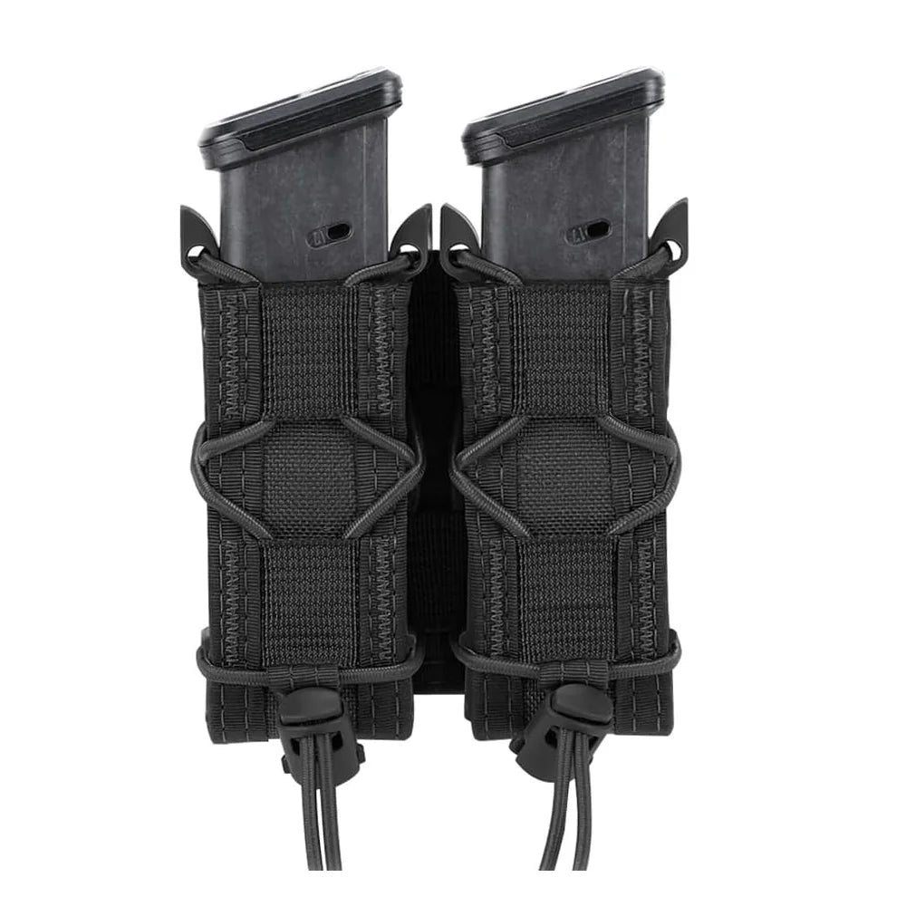 OPHIDIAN 9mm Pistol Double Row Magazine Pouch Molle Mag Holster Hunting Flashlight Holder EDC