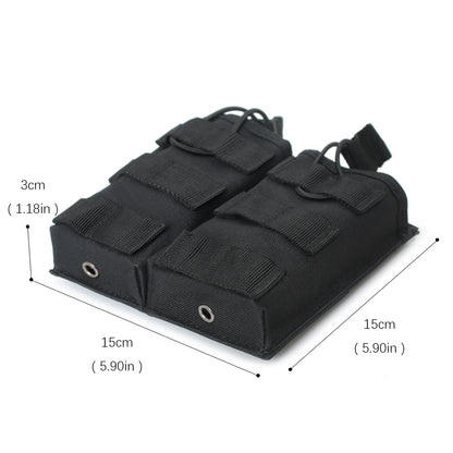 Tactical Magazine Pouch, MOLLE Double Mag Pouches for M4 M16，Outdoor Walkie-Talkie Bag Large Capacity Sundries Storage Bag