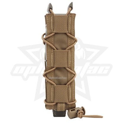 OPHIDIAN Pistol Magazine Pouch Fits MP5/MP7/.45 Long Single MOLLE/PALS Malice Clip Shock Cord 500D Nylon Polymer Side Panels