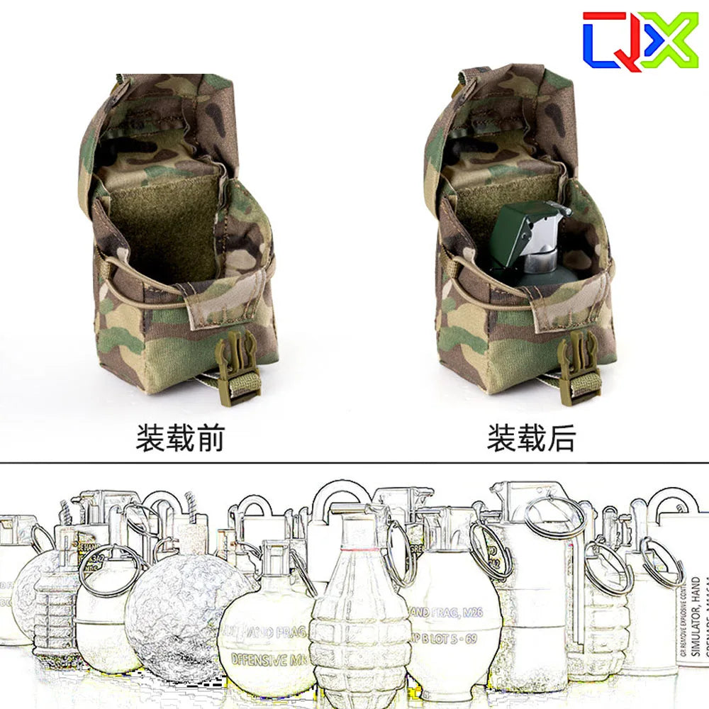 QX Tactical Frag Pouch MOLLE Multi-Function Tool Pouch Belt Storage Pouch Outdoor Hunting Accessories Gear Pack