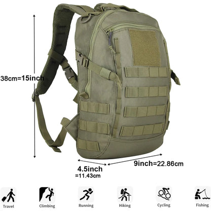 LQARMY Small Waterproof Travel Outdoor Tactical Backpack Sport Camping Rucksack Molle System for Trekking Fishing Hunting Bags