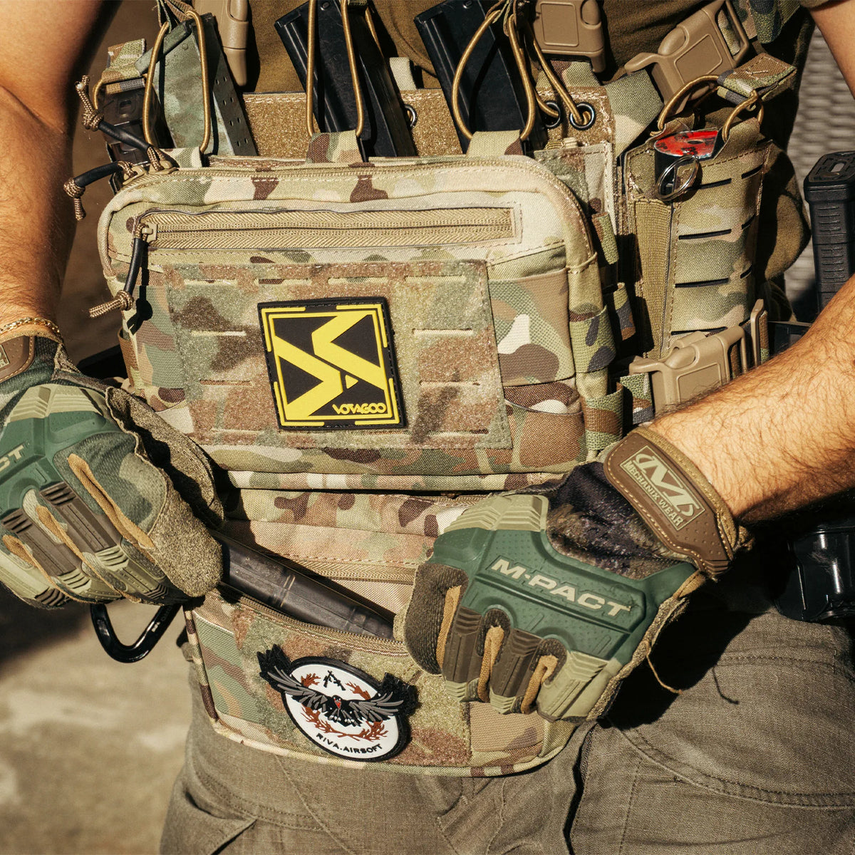 VOTAGOO Chest Equipment - Tactical Chest Equipment, Molle Modular Micro Combat Chest Equipment Adjustable and Detachable