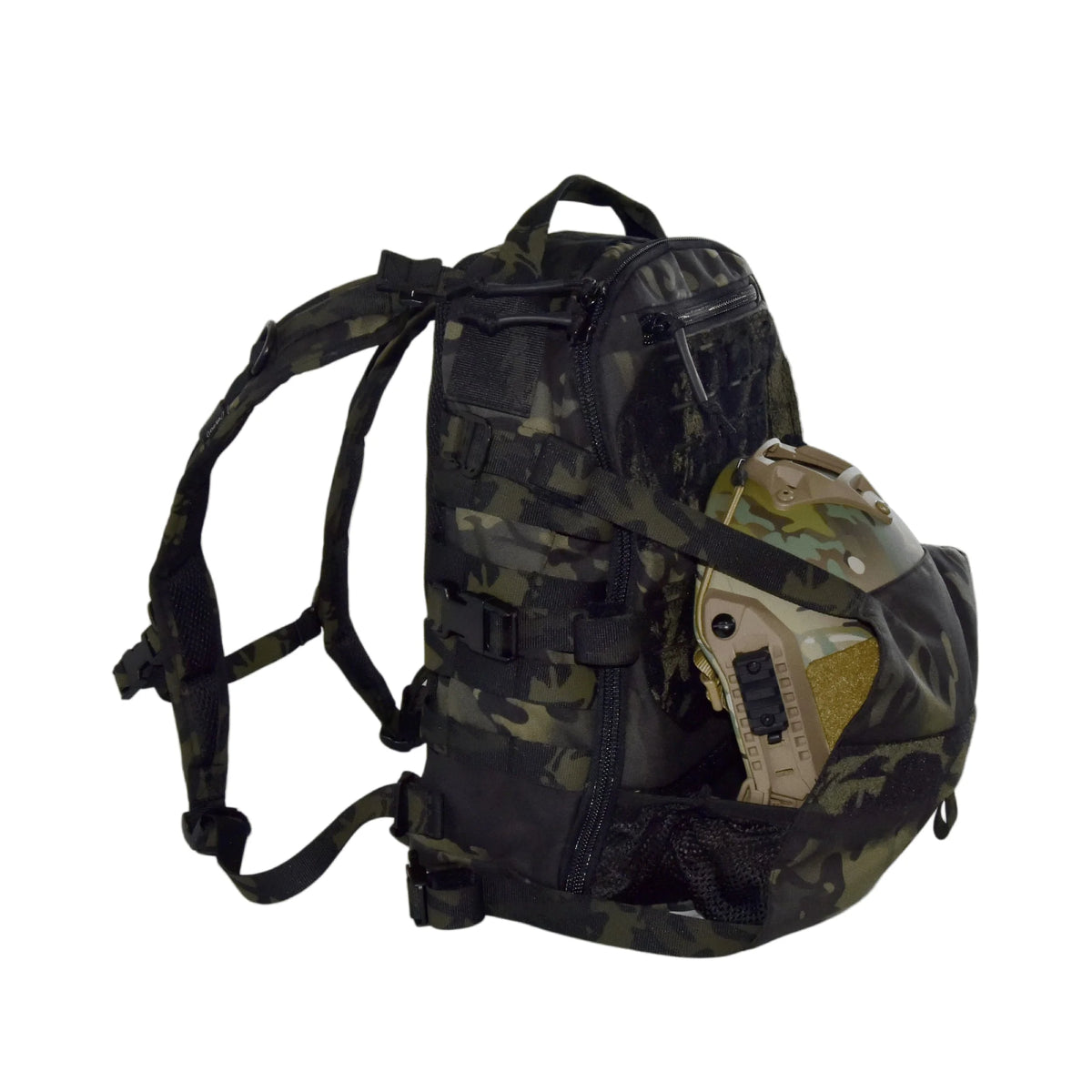 QX Tactical Assault Backpack Multi-Mission Multi-Function Daypack with Beaver Tail Expansion Outdoor Military Hiking Molle Bag