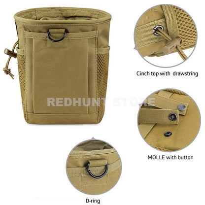 Tactical Molle Drawstring Magazine Dump Pouch Adjustable Utility Belt Fanny Hip Holster Bag Outdoor Ammo Pouch