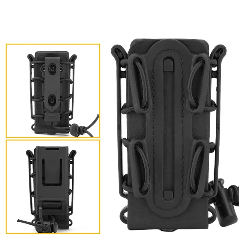 Tactical Magazine Pouch 9 mm Pistol Magazine Pouch Soft Shell Adjustable Hunting Universal Mag Carrier with MOLLE & Belt Clips