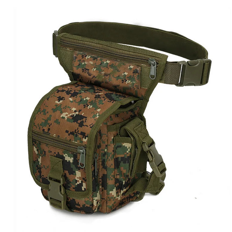 Tactical Drop Leg Bag Waist Belt Bag Drop Leg Pouch Nylon Molle Pack Men Climbing Hunting Camouflage Bag