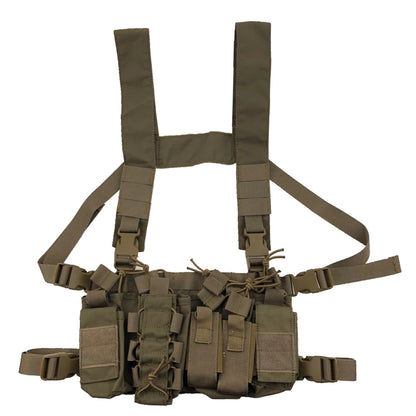 Outdoor Hunting Vest Tactical Triple Open-Top Mag Pouch FAST AK AR M4 FAMAS Mag Pouch With Shaped Suspender Shoulder Strap