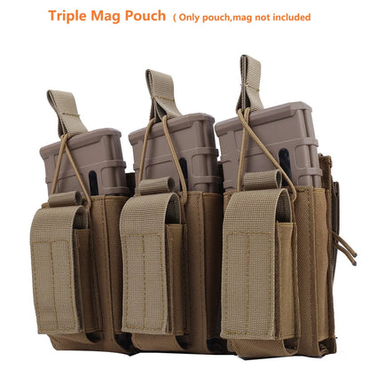Tactical Molle Magazine Pouch Tactical Pouch Single/Double/Triple Rifle Pistol Mag Pouch 2-Layer Cartridge Holder for M4 M14 M16