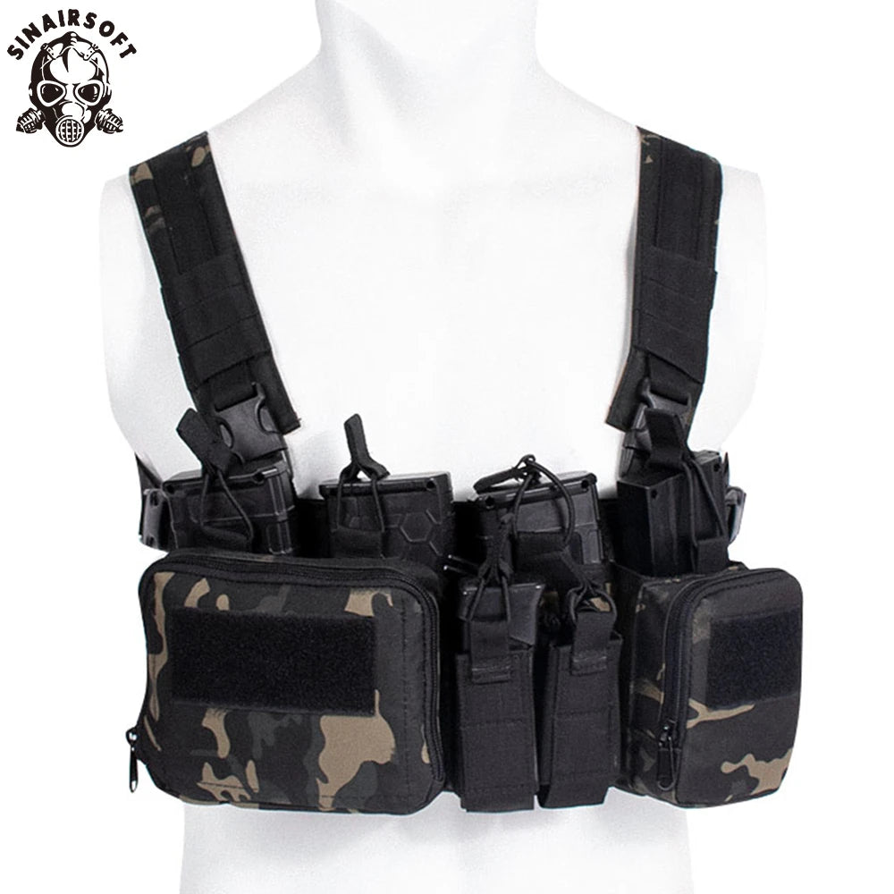 Tactical TCM Nylon Chest Rig Vest Molle System Magazine Pouch Drop Dump Pouch Waist Bag Fit Airsoft Hunting Apparel Accessories