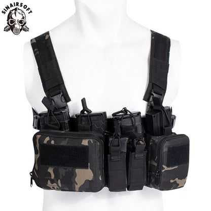 Tactical TCM Nylon Chest Rig Vest Molle System Magazine Pouch Drop Dump Pouch Waist Bag Fit Airsoft Hunting Apparel Accessories