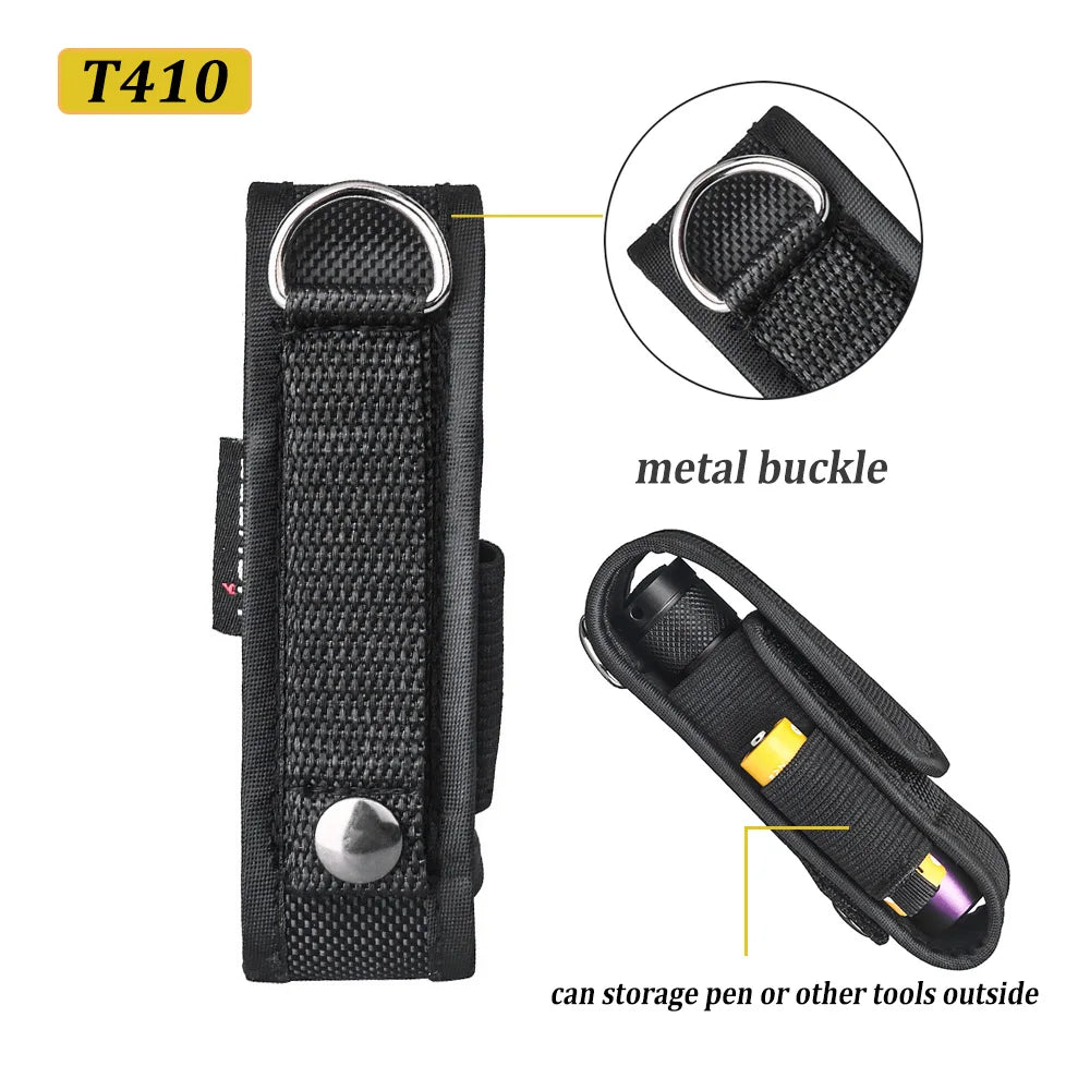 Tactical Molle Flashlight Pouch LED Torch Case Cover Flashlight Holster EDC Gear Tool Bag for Outdoor Hunting Camping