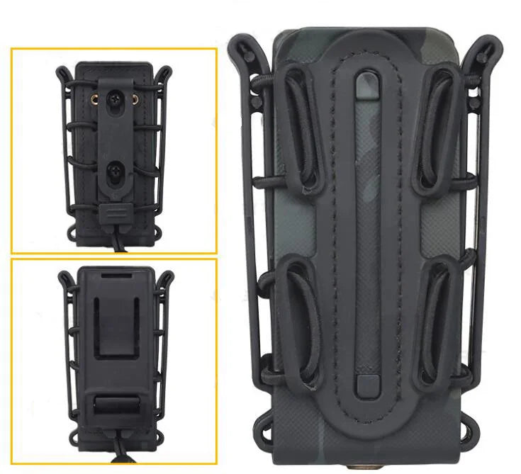Tactical Magazine Pouch 9 mm Pistol Magazine Pouch Soft Shell Adjustable Hunting Universal Mag Carrier with MOLLE & Belt Clips
