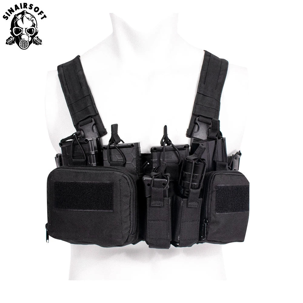 Tactical TCM Nylon Chest Rig Vest Molle System Magazine Pouch Drop Dump Pouch Waist Bag Fit Airsoft Hunting Apparel Accessories