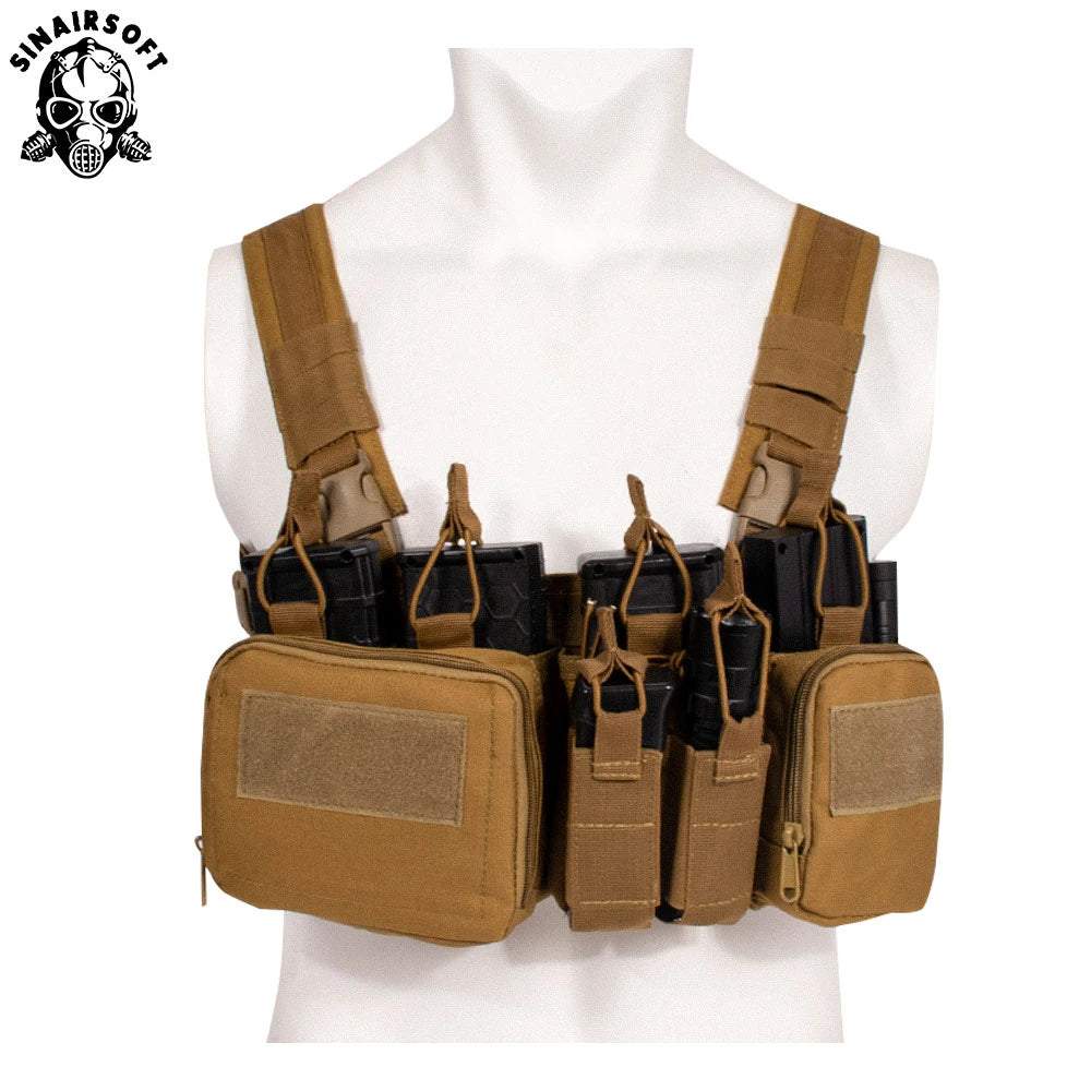 Tactical TCM Nylon Chest Rig Vest Molle System Magazine Pouch Drop Dump Pouch Waist Bag Fit Airsoft Hunting Apparel Accessories