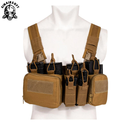 Tactical TCM Nylon Chest Rig Vest Molle System Magazine Pouch Drop Dump Pouch Waist Bag Fit Airsoft Hunting Apparel Accessories