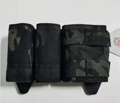 Tactical Vest 1+2 Triple Magazine Pouch 9mm+9mm+5.56 System Magazine Ammo Clip Bags Holder Pocket