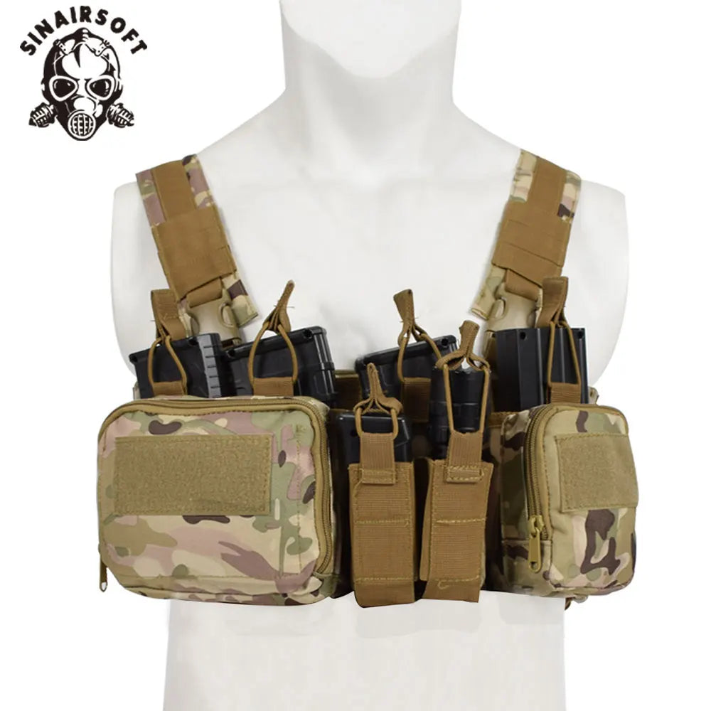 Tactical TCM Nylon Chest Rig Vest Molle System Magazine Pouch Drop Dump Pouch Waist Bag Fit Airsoft Hunting Apparel Accessories