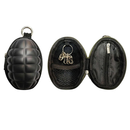 Tactical Grenade Shaped Style Key Wallets PU Leather Hand Zipper Car Coin Purse Knife Pouch Bag Keychain Holder Case Camouflage