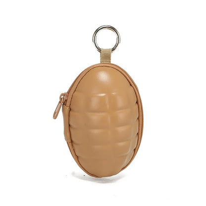 Tactical Grenade Shaped Style Key Wallets PU Leather Hand Zipper Car Coin Purse Knife Pouch Bag Keychain Holder Case Camouflage