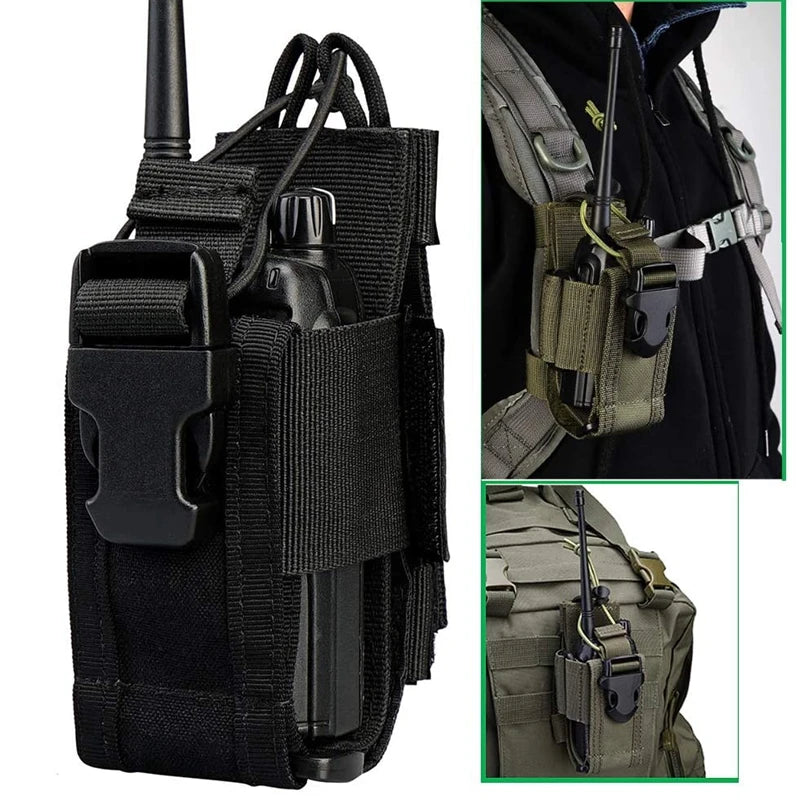 Tactical Molle Radio Holder Pouch Walkie Talkie Holster Nylon Waist Pack Belt Magazine Mag Pouch Pocket Hunting