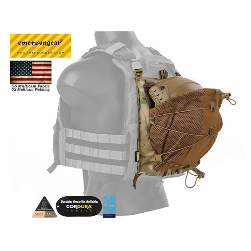 Emersongear LBX Style Tactical Water Bag Back Plate Liightweight Bungee Pack Helmet Bag Adjustable For Tactical 420 Vest