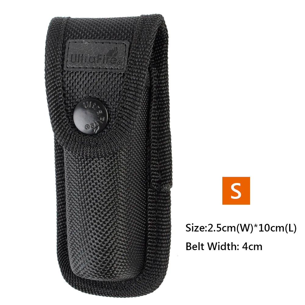 Tactical Molle Flashlight Pouch Holster with Clip Flashlight Torch Cover Case for Belt Outdoor Hunting Hiking Flashlight Holster