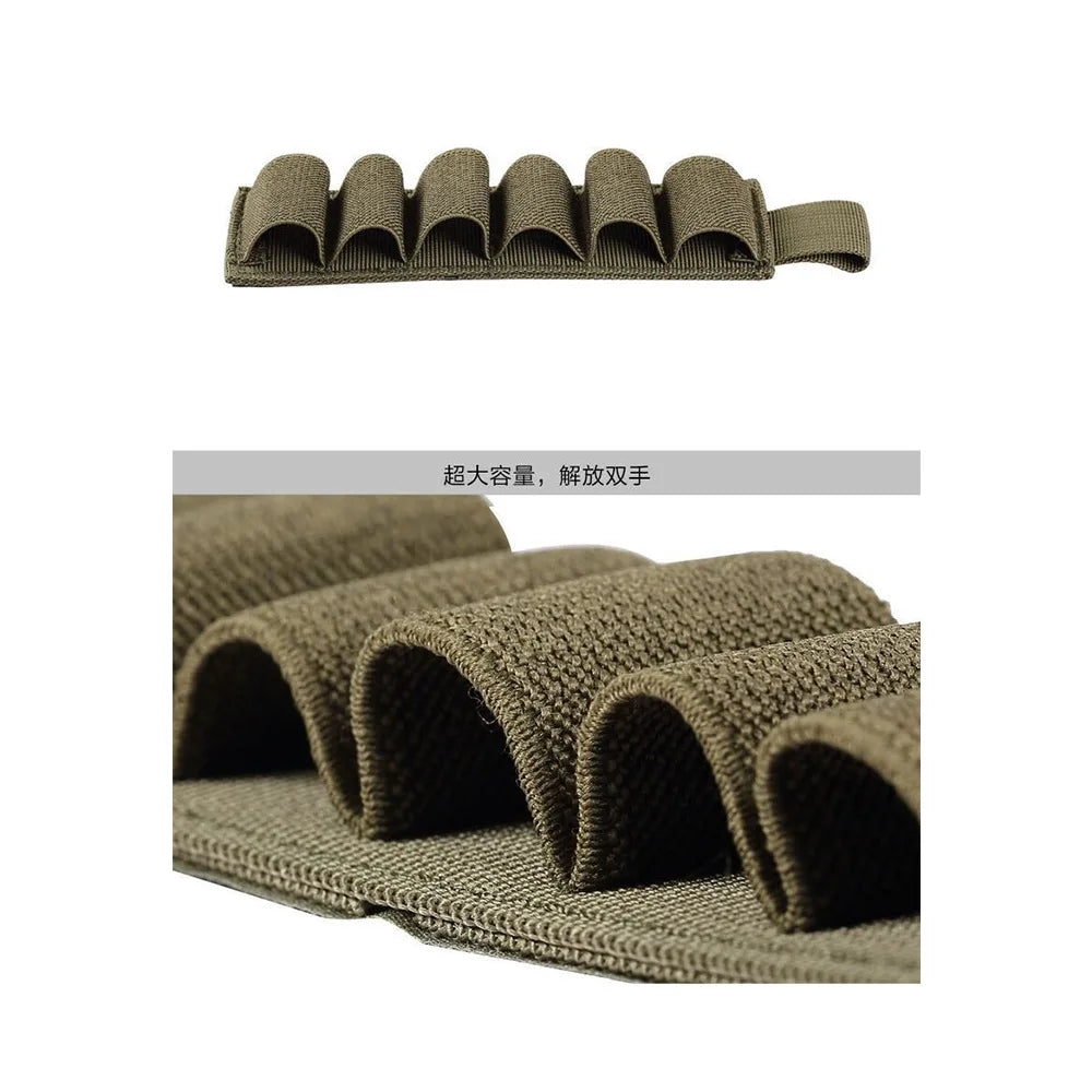 Tactical Outdoor 6 Round Shotgun Shell Holder Ammunition Pistol Bullet Reload Holder with Adhesive Backing Sticker