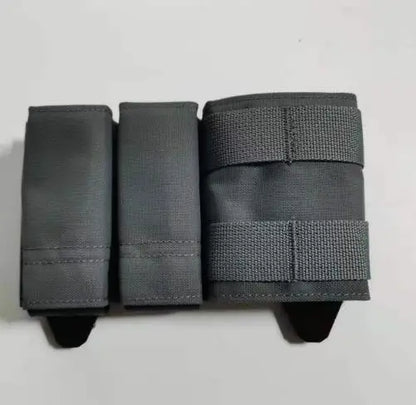 Tactical Vest 1+2 Triple Magazine Pouch 9mm+9mm+5.56 System Magazine Ammo Clip Bags Holder Pocket