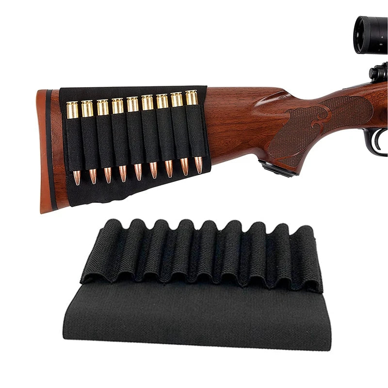 9 Round Buttstock Holder for Rifles .30-30 .308 .30-06 Padded Camo Shell Holder Pouch Bag Right Handed Hunting Accessories