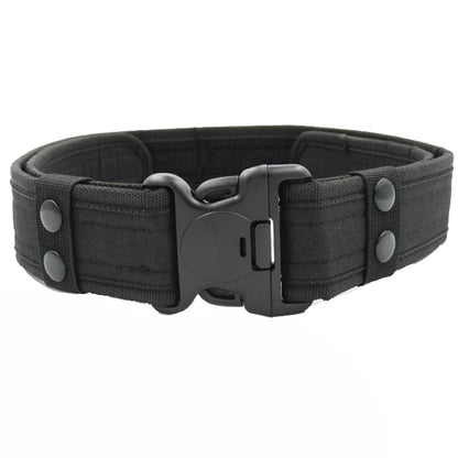 Men's Camouflage Canvas Tactical Belt Outdoor Camping Safety Hunting Gear Adjustable Webbing Buckle Style