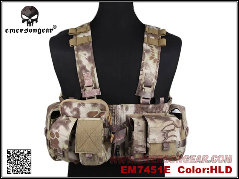 Emersongear Tactical MF Style UW Gen V Split Front Chest Rig Lightweight Detachable W Zipper Buckle Wargame Airsoft EM7451