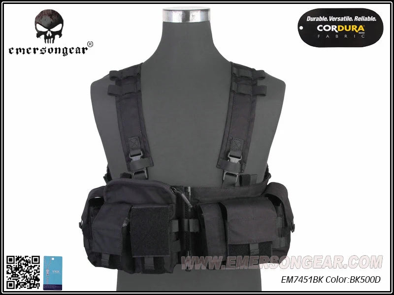 Emersongear Tactical MF Style UW Gen V Split Front Chest Rig Lightweight Detachable W Zipper Buckle Wargame Airsoft EM7451