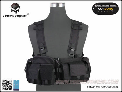 Emersongear Tactical MF Style UW Gen V Split Front Chest Rig Lightweight Detachable W Zipper Buckle Wargame Airsoft EM7451