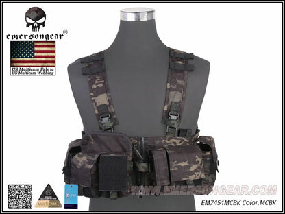 Emersongear Tactical MF Style UW Gen V Split Front Chest Rig Lightweight Detachable W Zipper Buckle Wargame Airsoft EM7451