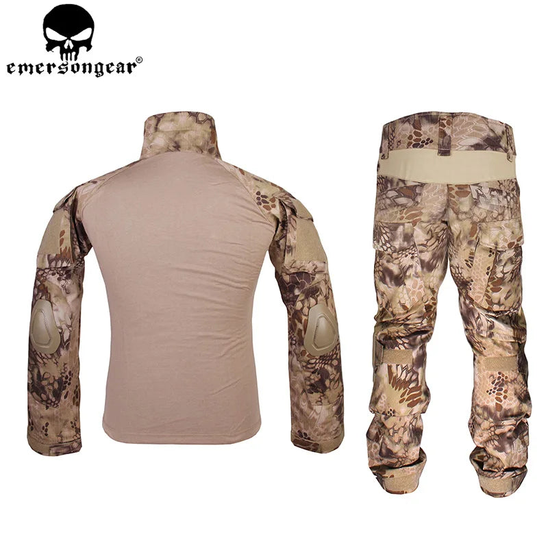EMERSONGEAR Gen2 Tactical Suit Combat Shirt Pants With Elbow Knee Pads For Airsoft Paintball Outdoor Hunting Camo BDU HLD EM6980