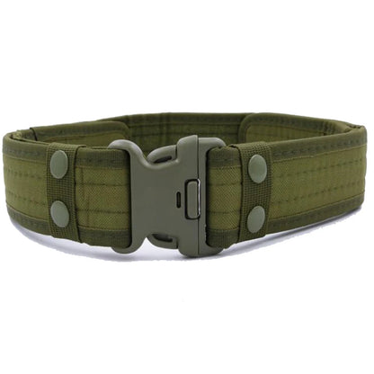 Men's Camouflage Canvas Tactical Belt Outdoor Camping Safety Hunting Gear Adjustable Webbing Buckle Style