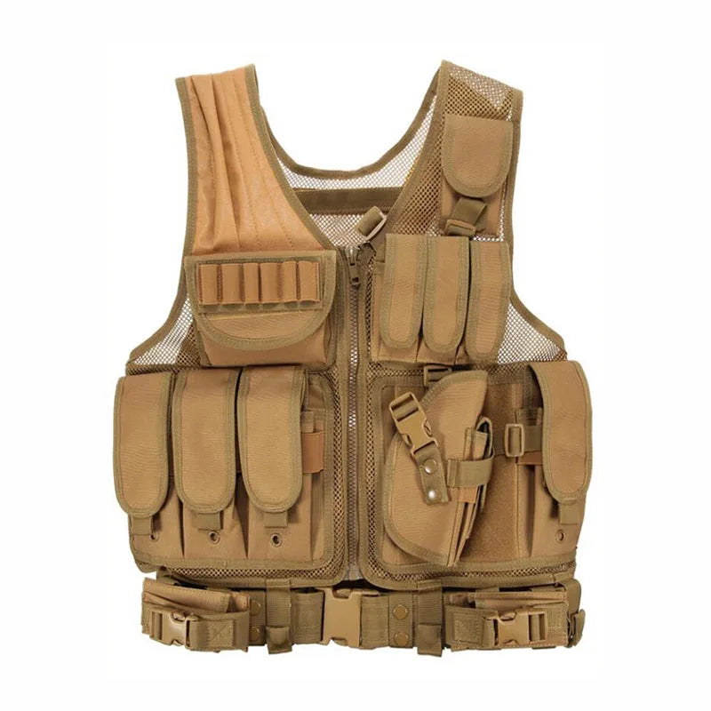 Tactical Vest Multi-Pocket Jungle Combat Security Hunting Outdoor CS Game Airsoft Training Protection Jacket