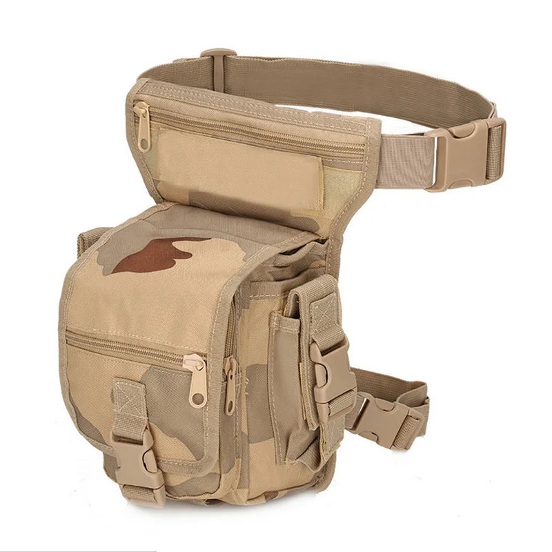 600D Nylon Men's Tactical Drop Leg Bag Hunting Waist Belt Bag For Travel Motorcycle Cycling Pack Adjustable Thigh Strap